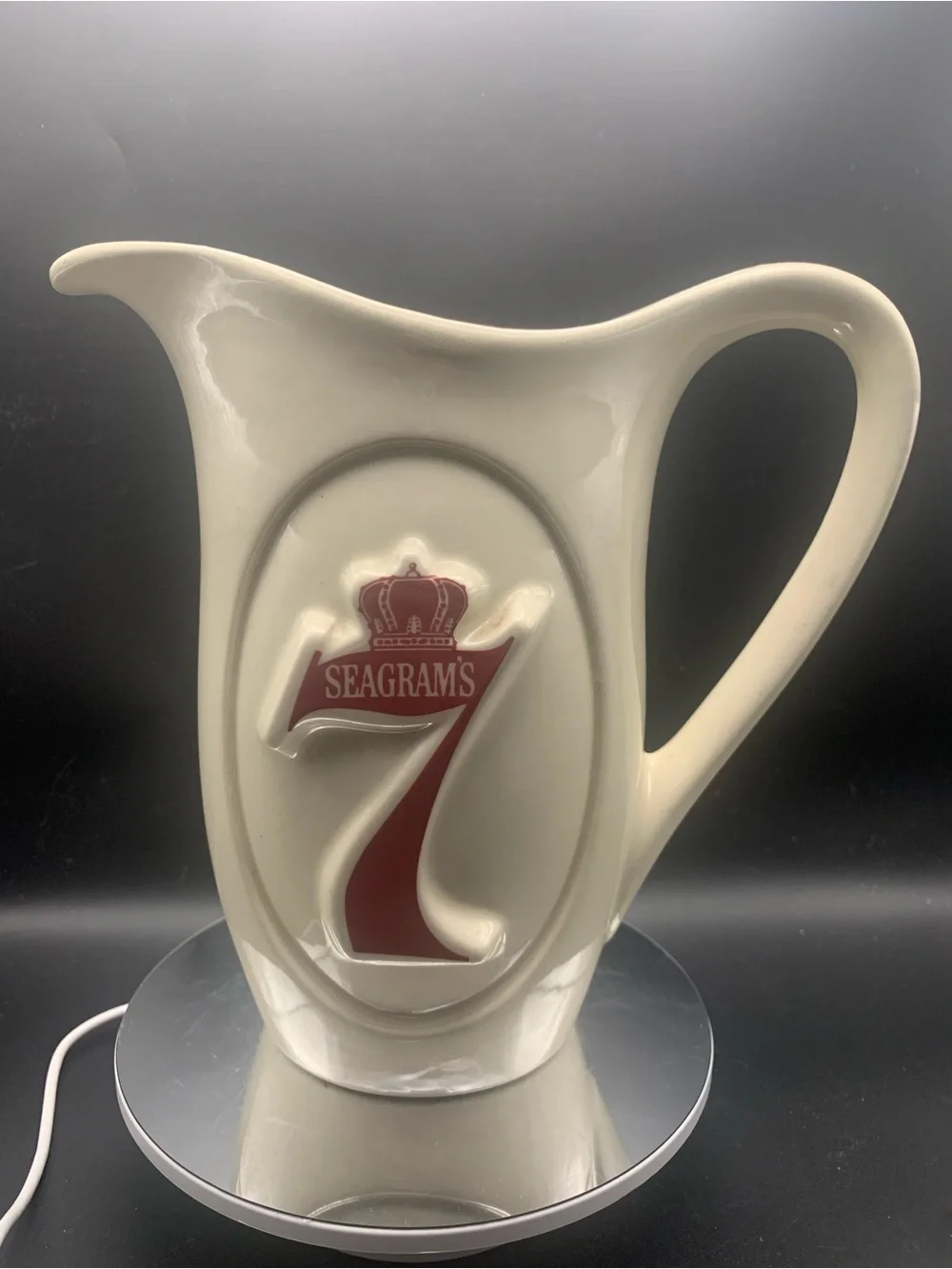 Vintage Seagram's 7 Crown Logo Whiskey Pitcher Jug Barware Classic American